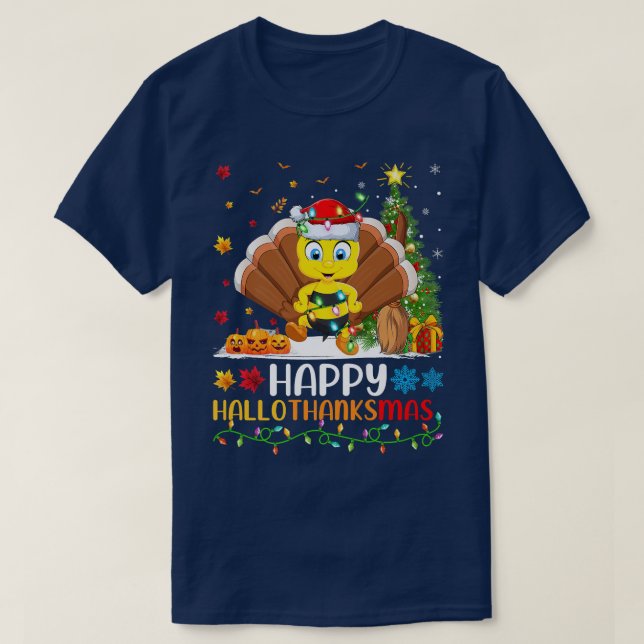 Bumble Bee Lover Funny Happy Bumble Bee HelloThank T-Shirt (Design Front)