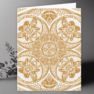 Bumble Bee Mandala Art Blank Thank You Card