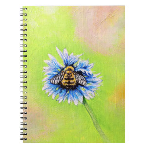 Bumble Bee on a Flower Painting Notebook