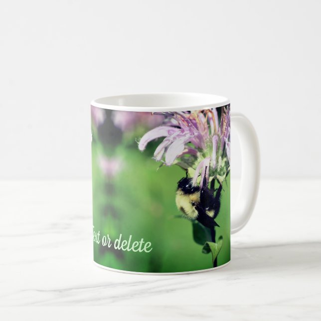 Bumble Bee On Bee Balm Flower Personalised Coffee Mug (Front Right)