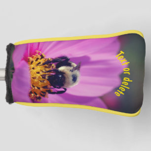 Bumble Bee On Cosmos Flower Personalised Golf Head Cover