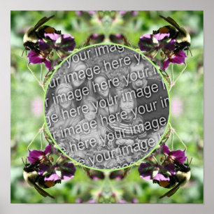 Bumble Bee On Flower Frame Add Your Own Photo Poster