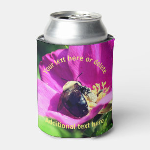 Bumble Bee On Flower Nature Personalised Can Cooler