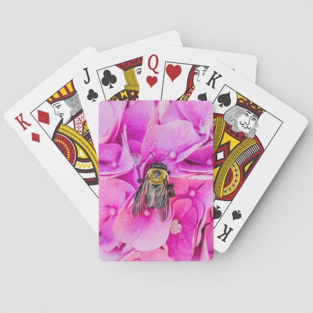 Bumble Bee On Hydrangea  Playing Cards (Back)