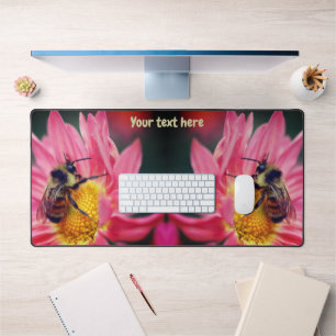 Bumble Bee On Pink Daisy Flower Personalised  Desk Mat