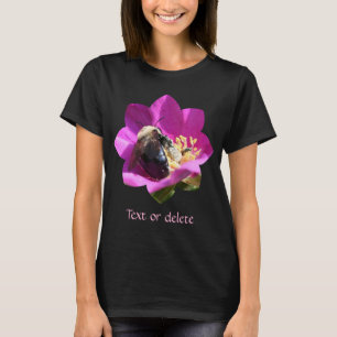 Bumble Bee On Pink Rose Nature Personalized T-Shirt