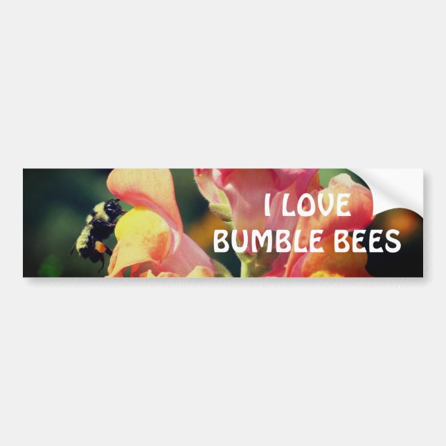 Bumble Bee On Snapdragon Flower  Bumper Sticker (Front)