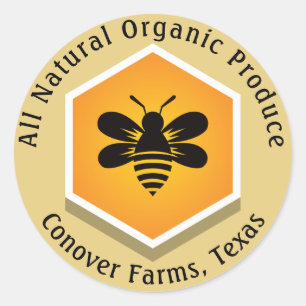 Bumble Bee Organic Produce Classic Round Sticker