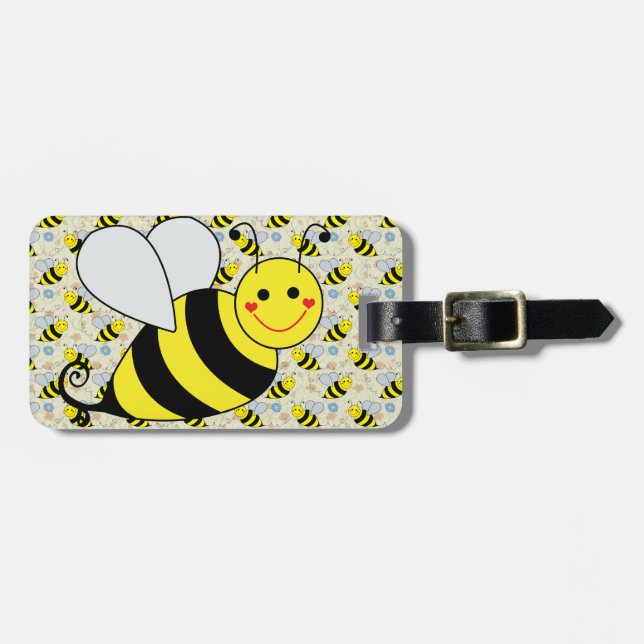 Bumble Bee Personalise and Address Luggage Tag (Front Horizontal)
