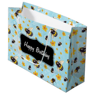 Bumble Bee Personalised Birthday Large Gift Bag