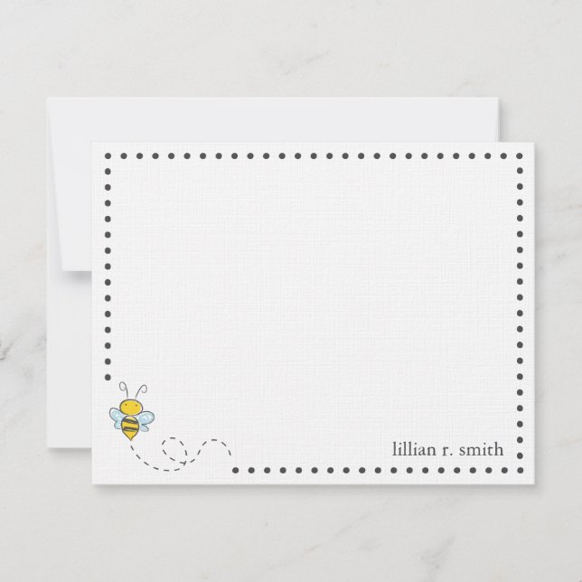 Bumble Bee Personalised Note Card (Front)