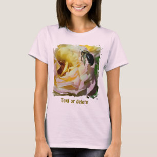 Bumble Bee Pink Rose Nature Personalized T-Shirt