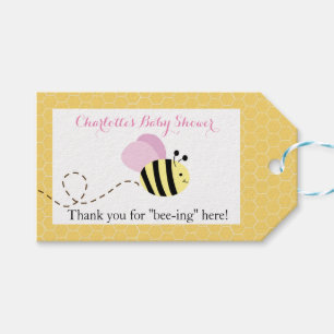 Bumble Bee Pink Wings #2 Gift Tags