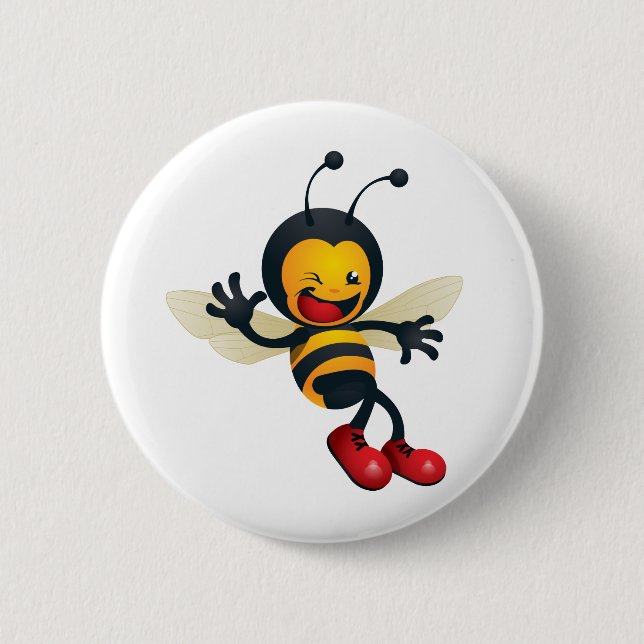 bumble_bee.png 6 cm round badge (Front)