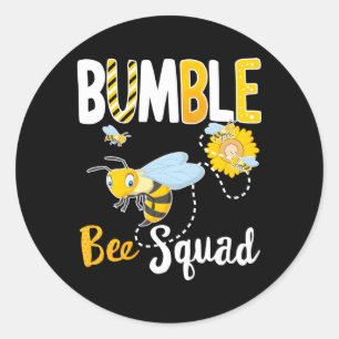 Bumble Bee Squad Team Family Beekeeper Thankful Classic Round Sticker
