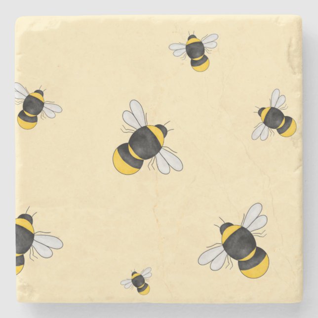 Bumble Bee stone coaster (Front)