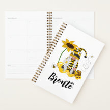 Bumble Bee Sunflower Personalized Gnome Planner