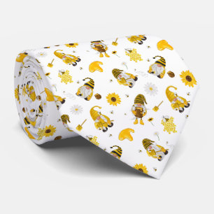Bumble Bee Sunflower Yellow Gnome Tie