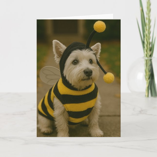 Bumble Bee Westie Halloween Card (Front)