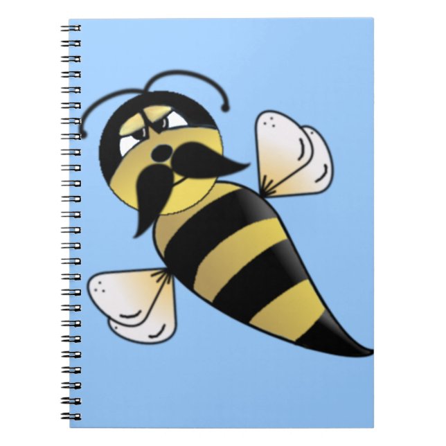 Bumble Bee with Moustache Notebook (Front)