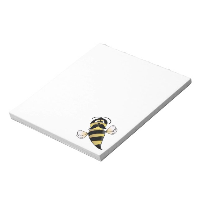 Bumble Bee with Moustache Notepad (Rotated)