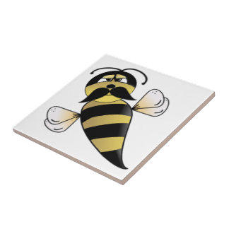 Bumble Bee with Moustache Tile