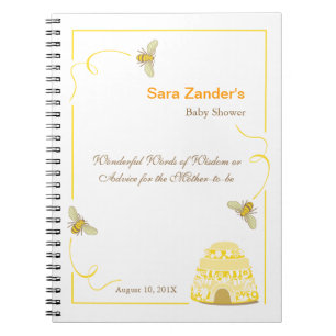 Bumble Bee     Words of Advice Baby Shower Notepad Spiral Notebook
