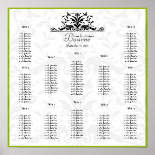 Bumble Bee Yellow Black Damask Seating Chart