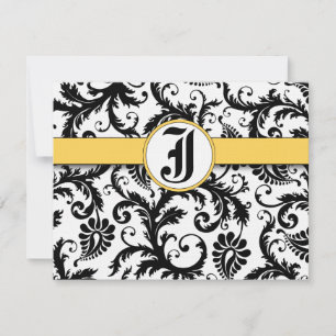 Bumble Bee Yellow Damask Response Card-