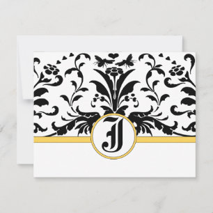Bumble Bee Yellow Damask Response Card-