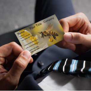 Bumble Bee Yellow Flower Bee all covered in pollen Business Card