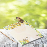 Bumble bees honey yellow florals name business notepad<br><div class="desc">Cute bumble bees,  yellow florals,  and dripping honey from a honeycomb. Personalise and add a name and title/text.  The name is written in black with modern hand lettered style script.</div>