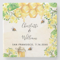 Bumble bees honey yellow florals wedding