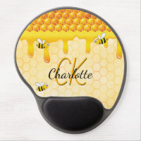 Bumble bees honeycomb honey dripping monogram name