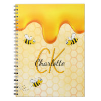 Bumble bees honeycomb honey dripping monogram