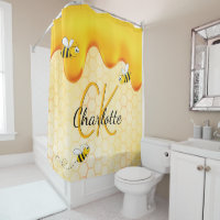 Bumble bees honeycomb honey dripping monogram