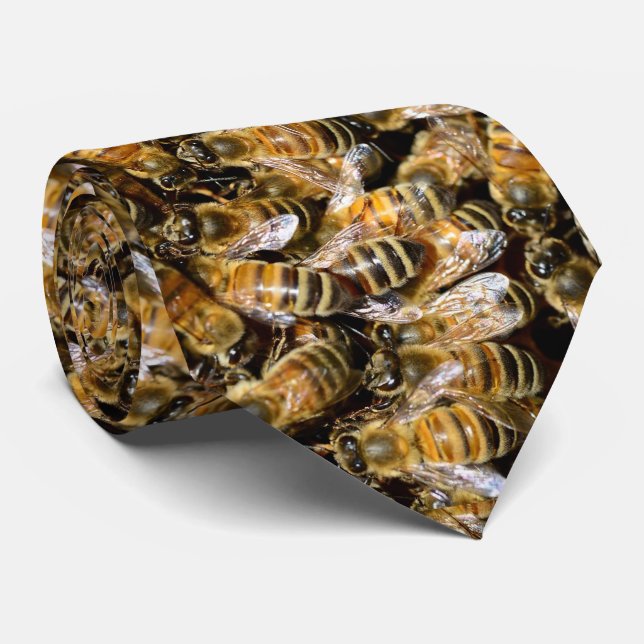 Bumble Bees Men's Neck Tie (Rolled)