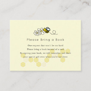 Bumble / Honey Bee Daisy Please Bring a Book Enclosure Card
