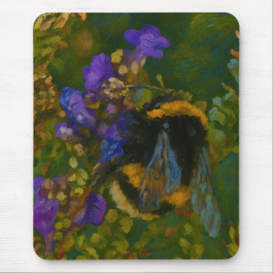 Bumblebee Among Purple Blooms Mouse Pad