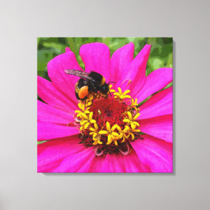 bumblebee at work canvas print