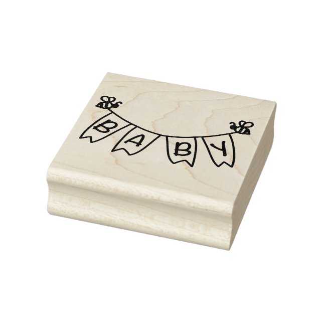 Bumblebee Baby Banner Rubber Stamp (Stamp)