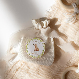 Bumblebee baby bear shower thank you classic round sticker