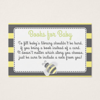 Bumblebee Baby Shower Book Request Card