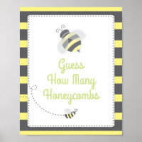 Bumblebee Baby Shower Guess How Many Game Sign