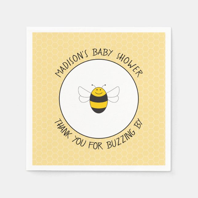 Bumblebee baby shower  napkin (Front)