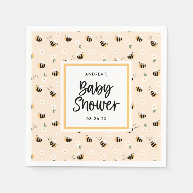 Bumblebee Baby Shower Napkin (Front)