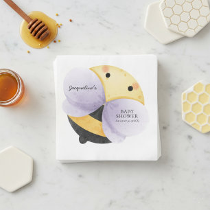 Bumblebee Baby Shower Napkins (Purple)