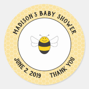 Bumblebee baby shower thank you stickers for favou