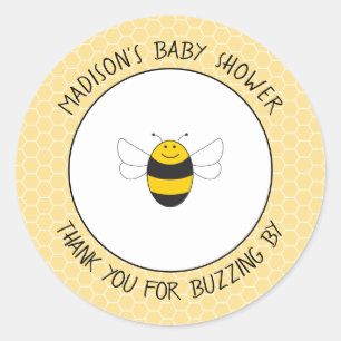 Bumblebee baby shower thank you stickers for favou