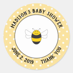 Bumblebee baby shower thank you stickers for favou